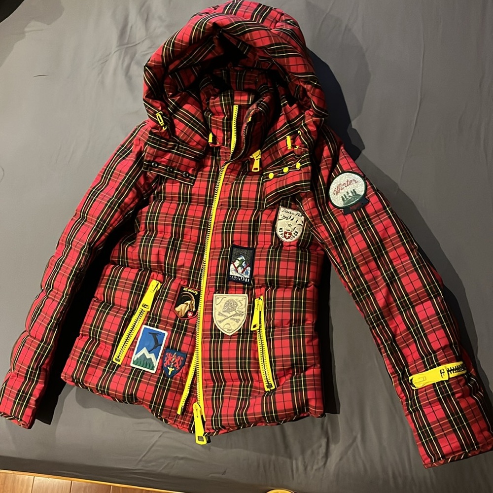 AUTHIER tartan puffer ski jacket made in Italy